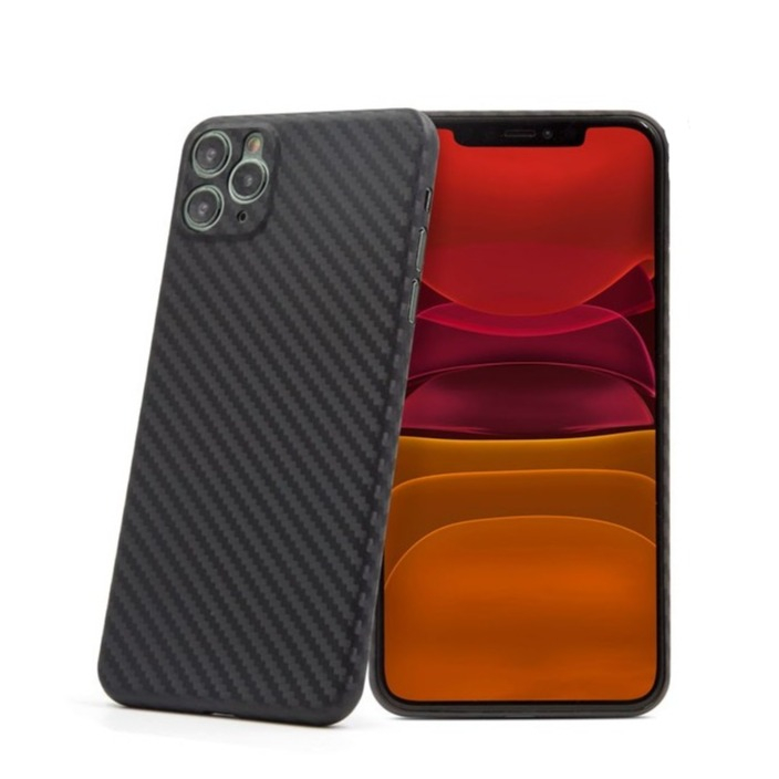 Image of iPhone 11 Pro Kevlar Hardcase Schutzhülle Ultrathin - Schwarz bei Apfelkiste.ch