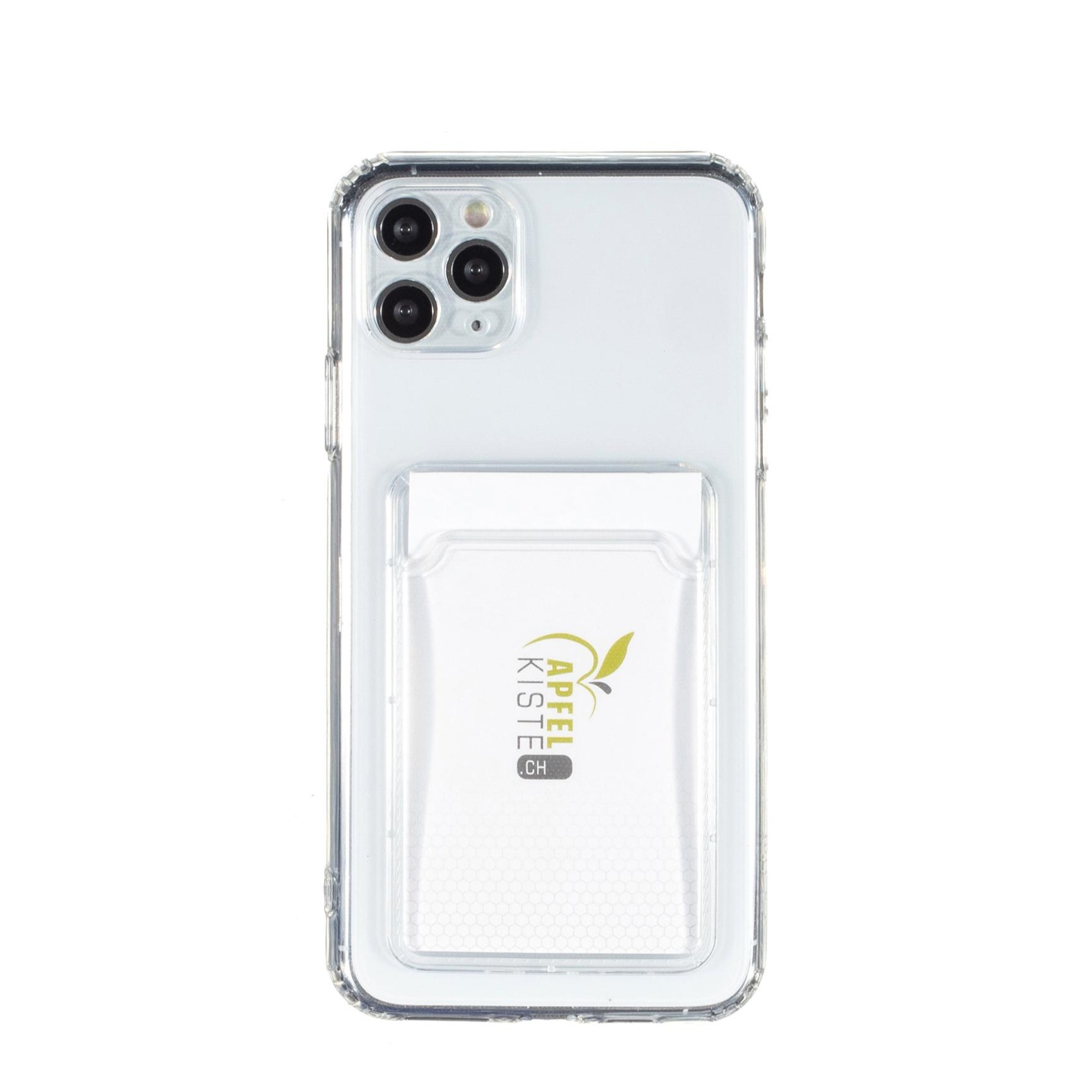 Image of iPhone 11 Pro Max Gummi Case Schutzhülle mit Kartenfach - Transparent bei Apfelkiste.ch