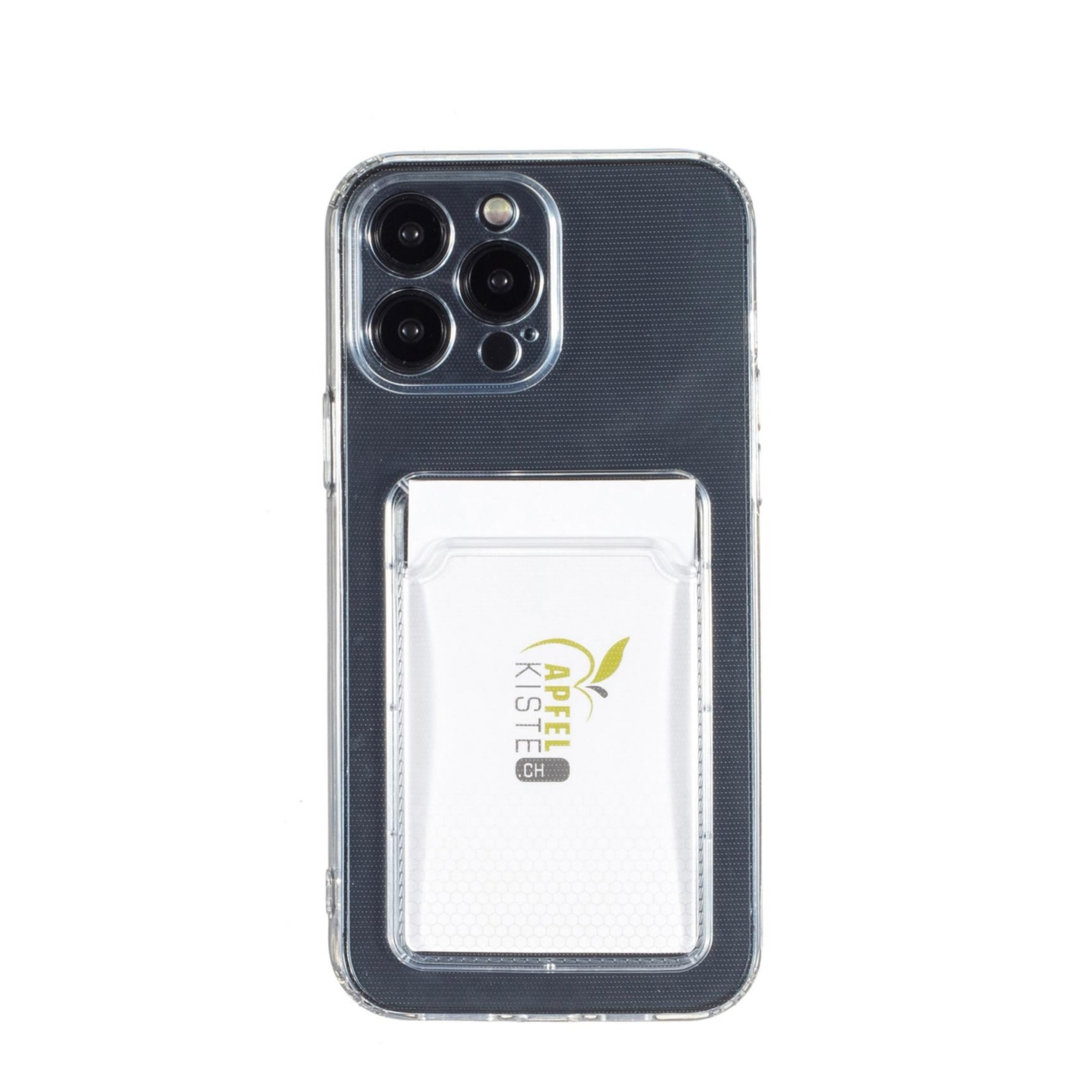 Image of iPhone 13 Pro Max Gummi Case Schutzhülle mit Kartenfach - Transparent bei Apfelkiste.ch