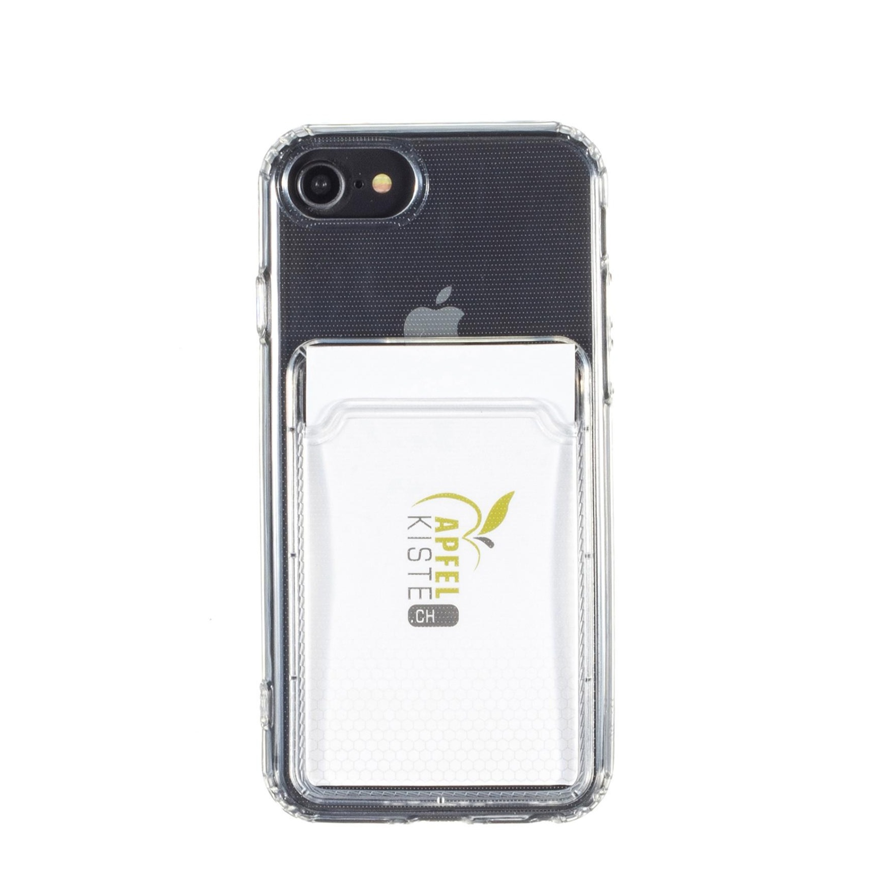 Image of iPhone SE (2022/2020) / 8 / 7 / 6S Gummi Case Schutzhülle mit Kartenfach - Transparent bei Apfelkiste.ch