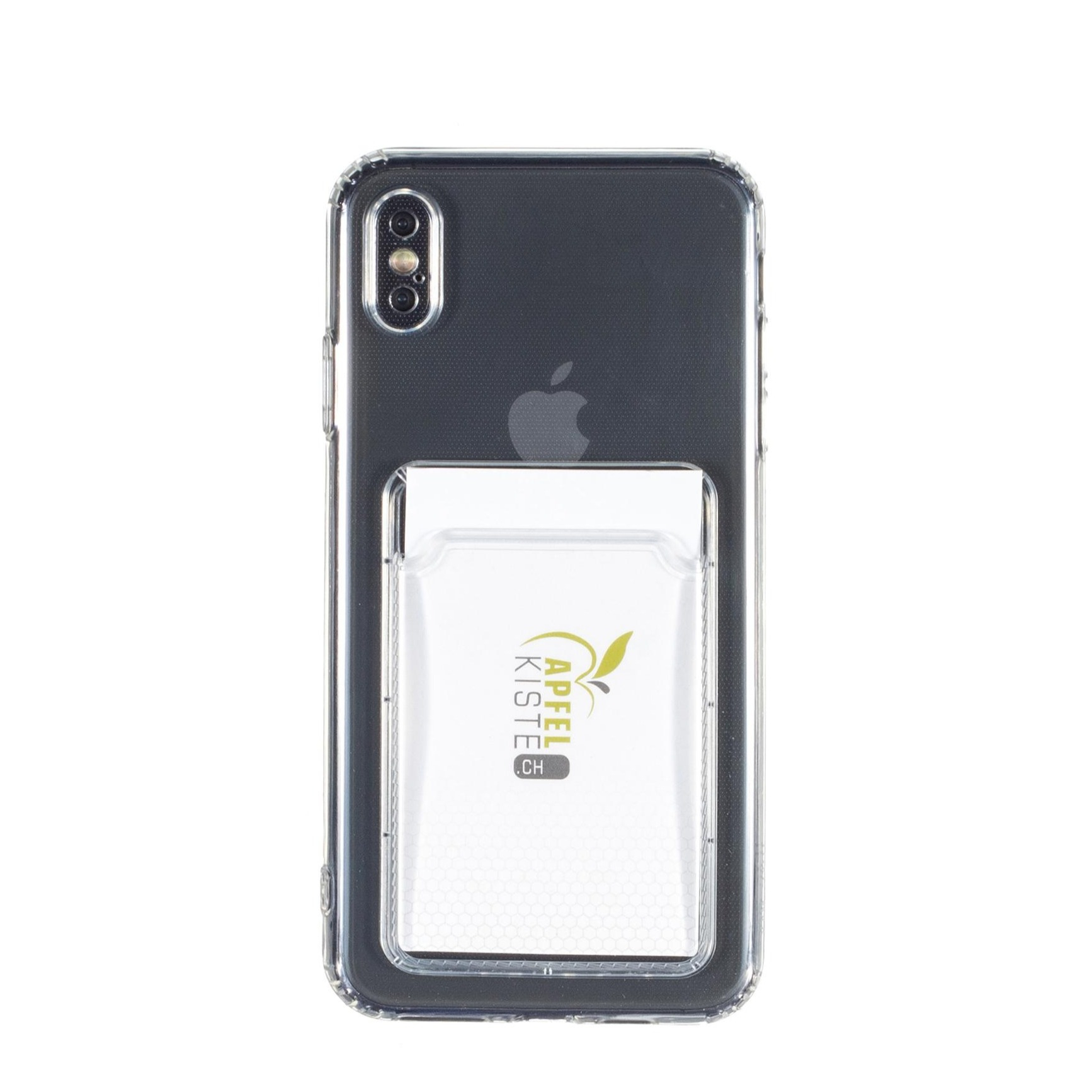 Image of iPhone Xs Max Gummi Case Schutzhülle mit Kartenfach - Transparent bei Apfelkiste.ch