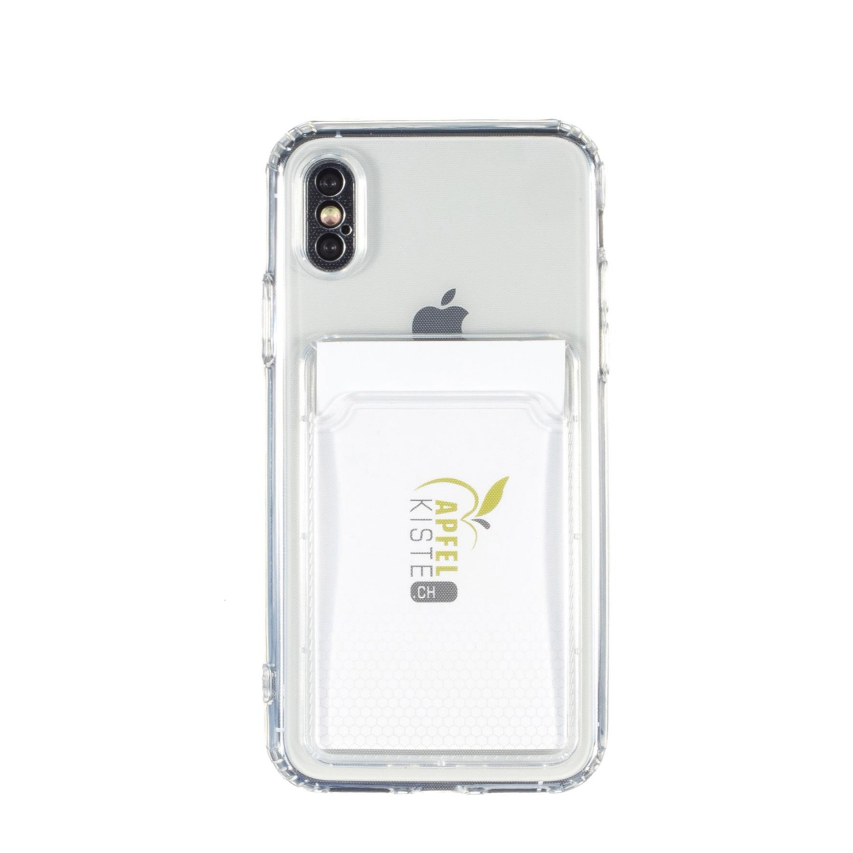 Image of iPhone Xs / X Gummi Case Schutzhülle mit Kartenfach - Transparent bei Apfelkiste.ch