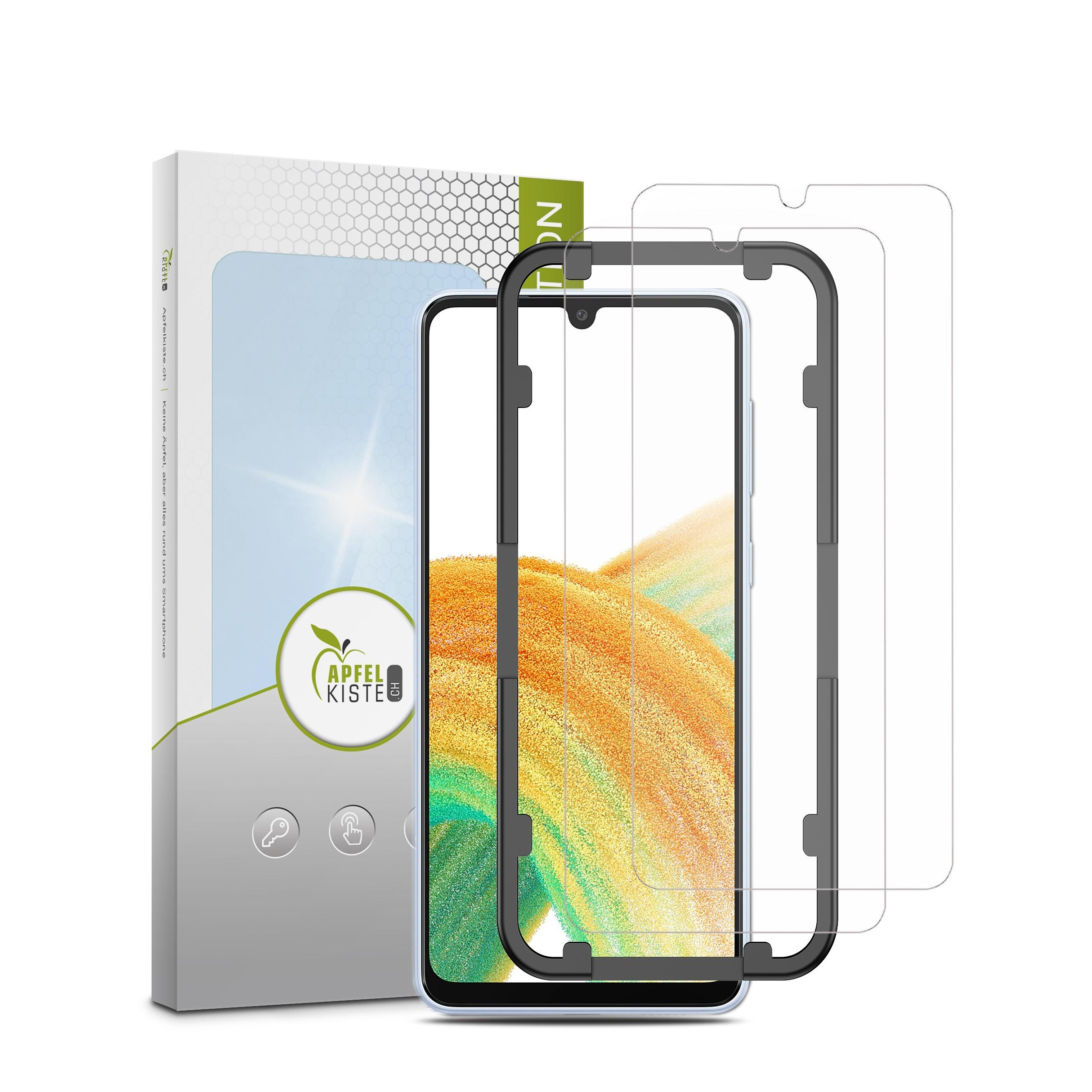 Image of Apfelkiste © - (2er Set) Samsung Galaxy A33 5G Panzer Glas Display + Montagerahmen Case Friendly 0.3mm bei Apfelkiste.ch