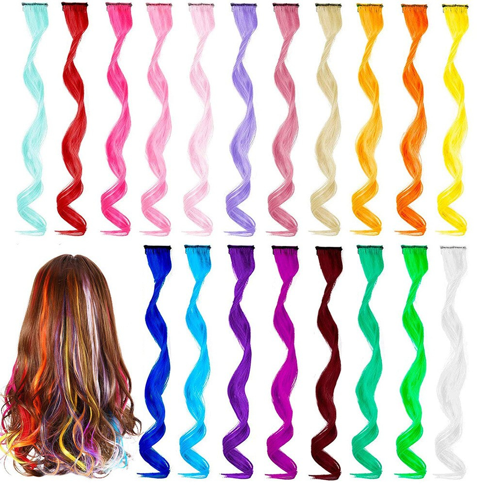 NET TOYS Neon-bunte Clip-In Haarteile – Verlängerungen Für Fasching, Karneval & Mottopartys