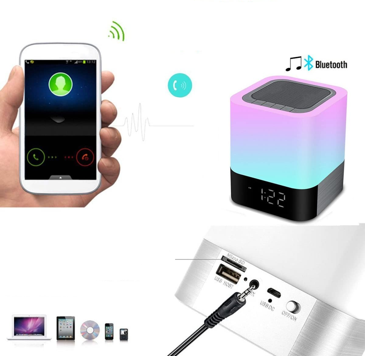 Smart LED Lampe - Atmosphärenlampe LED Bluetooth-Lautsprecher