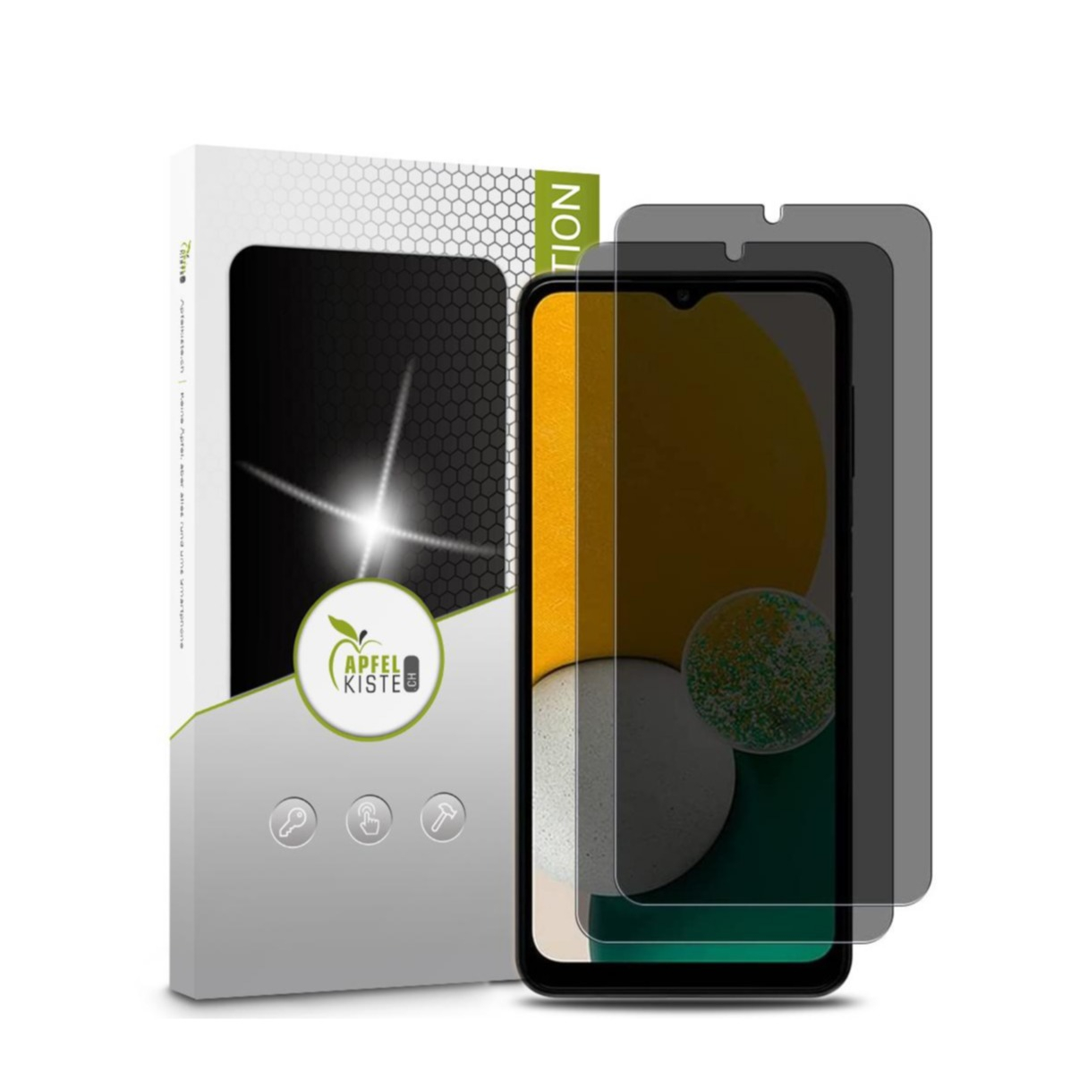 Image of Apfelkiste © - (2er Set) Samsung Galaxy A13 Privacy Panzer Glas Display Schutz Case Friendly 0.3mm bei Apfelkiste.ch