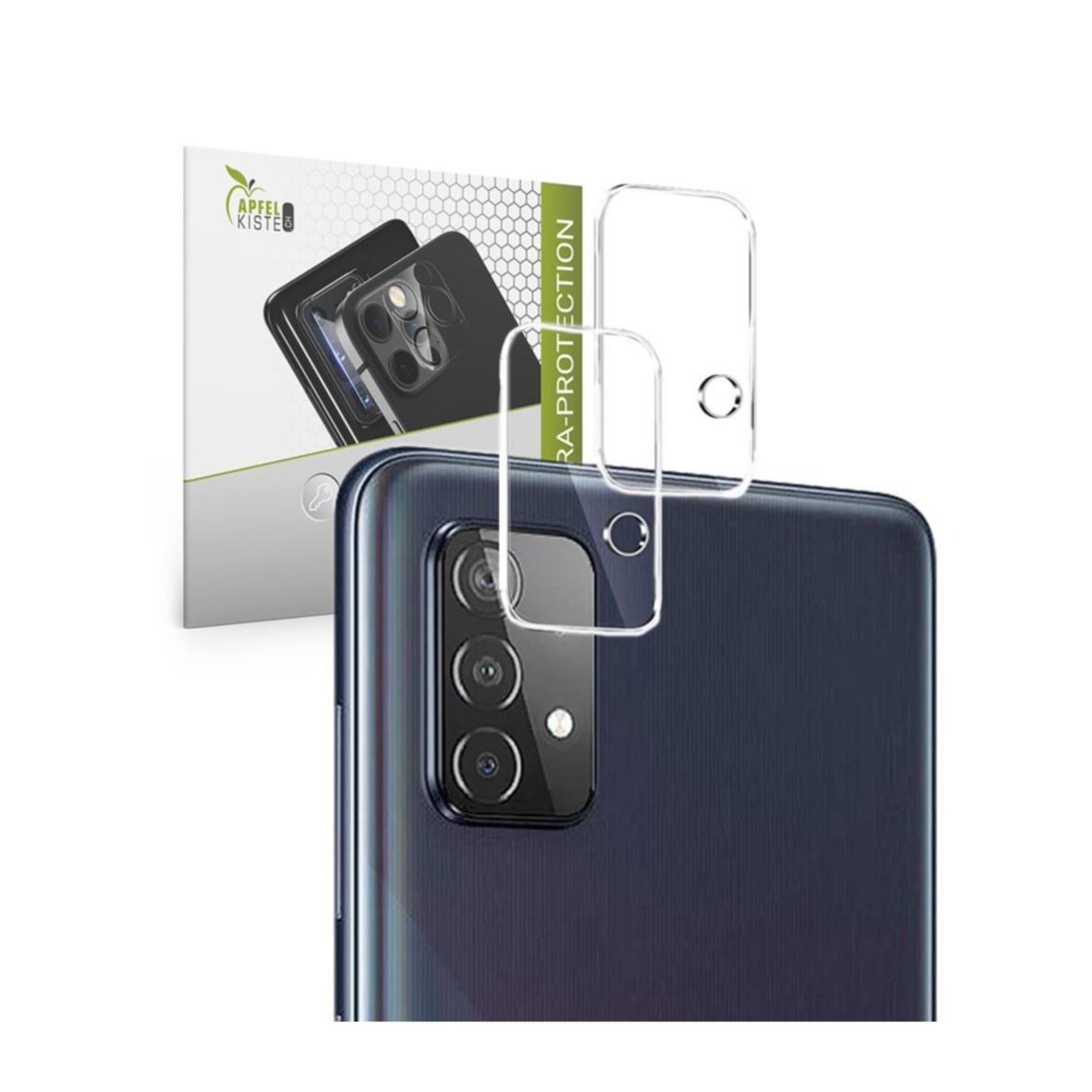 Image of Apfelkiste © - (2er Set) Samsung Galaxy A72 (5G) / A52 (5G) / A52s 5G Kamera Objektiv Protector Panzer Glas Case Friendly - Transparent bei Apfelkiste.ch
