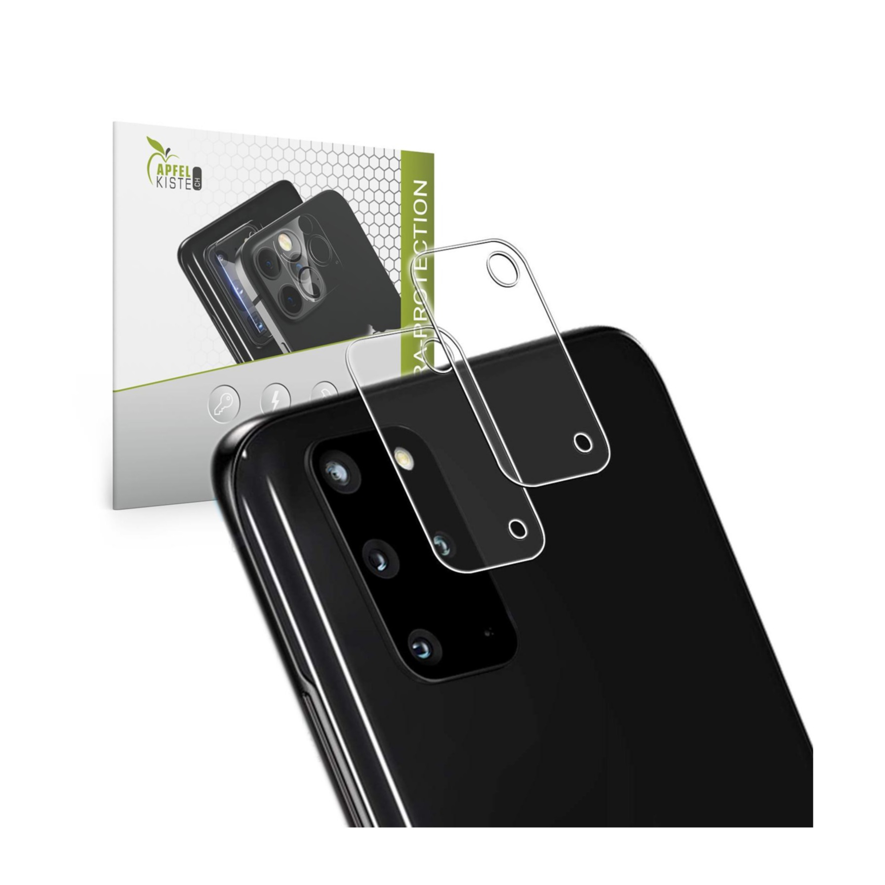 Image of Apfelkiste © - (2er Set) Samsung Galaxy S20+ Plus / S20+ Plus 5G Kamera Objektiv Protector Panzer Glas Case Friendly - Transparent bei Apfelkiste.ch