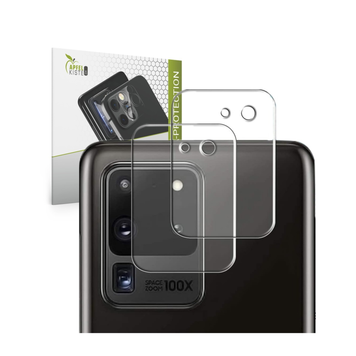 Image of Apfelkiste © - (2er Set) Samsung Galaxy S20 Ultra / S20 Ultra 5G Kamera Objektiv Protector Panzer Glas Case Friendly - Transparent bei Apfelkiste.ch