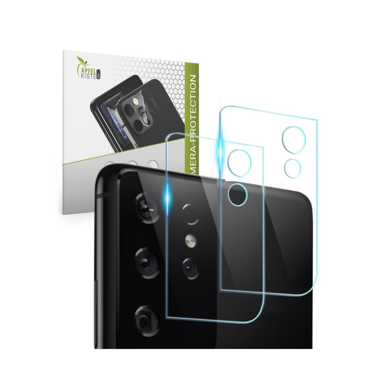 Image of Apfelkiste © - (2er Set) Samsung Galaxy S21 Ultra 5G Kamera Objektiv Protector Panzer Glas Case Friendly - Transparent bei Apfelkiste.ch