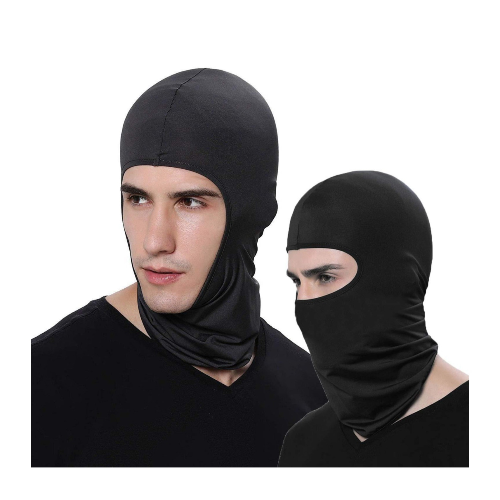 Image of (2er Set) Multifunktionelle Thermo Fleece Mütze Sturmhaube Wintersport (Motorrad / Ski / Fahrrad) - Schwarz bei Apfelkiste.ch