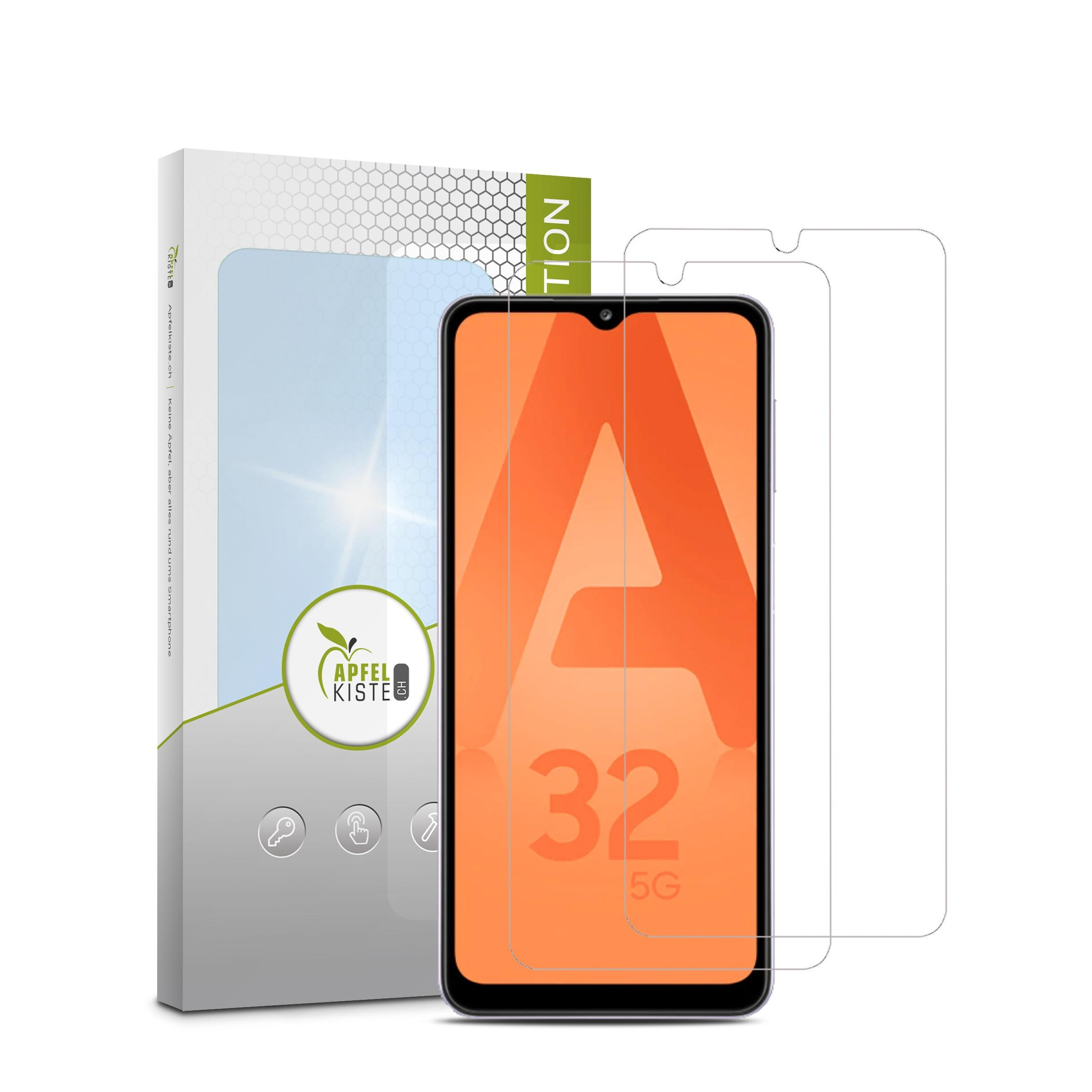 Image of Apfelkiste © - (2er Set) Samsung Galaxy A12 / A32 5G Panzer Glas Display Case Friendly 0.3mm bei Apfelkiste.ch