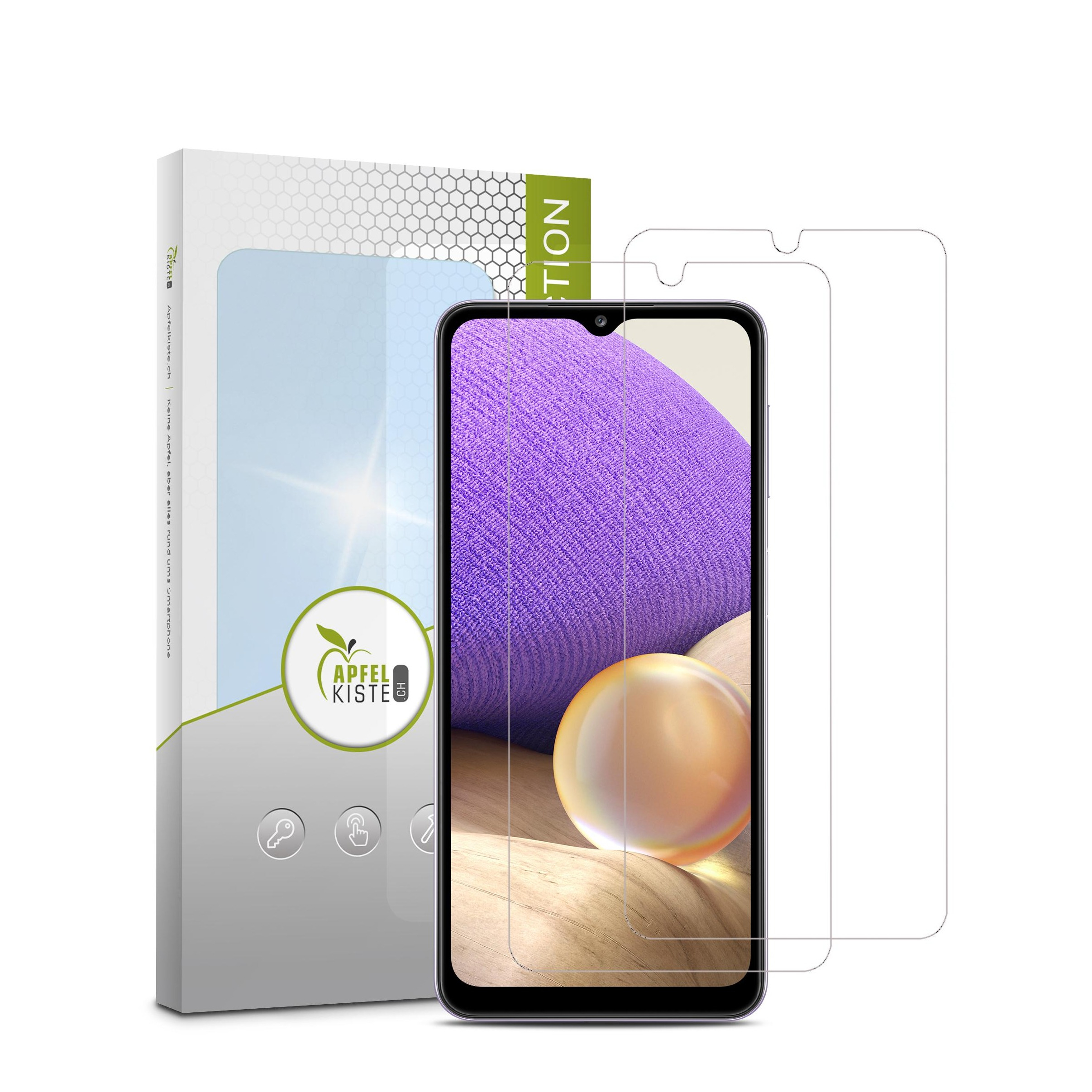 Image of Apfelkiste © - (2er Set) Samsung Galaxy A32 (4G) Panzer Glas Display Case Friendly 0.3mm bei Apfelkiste.ch