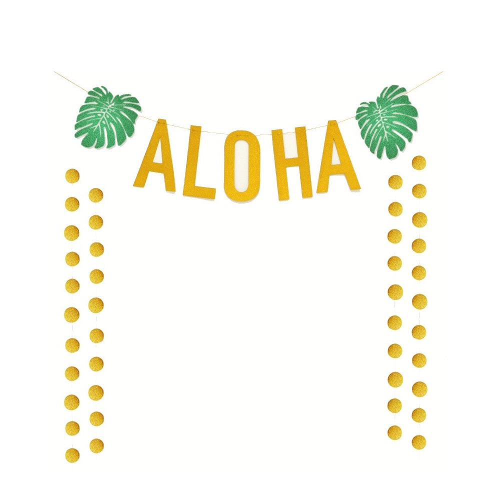 Image of Aloha Hawaii Girlande Party Dekoration Accessoire - Gold / Grün bei Apfelkiste.ch