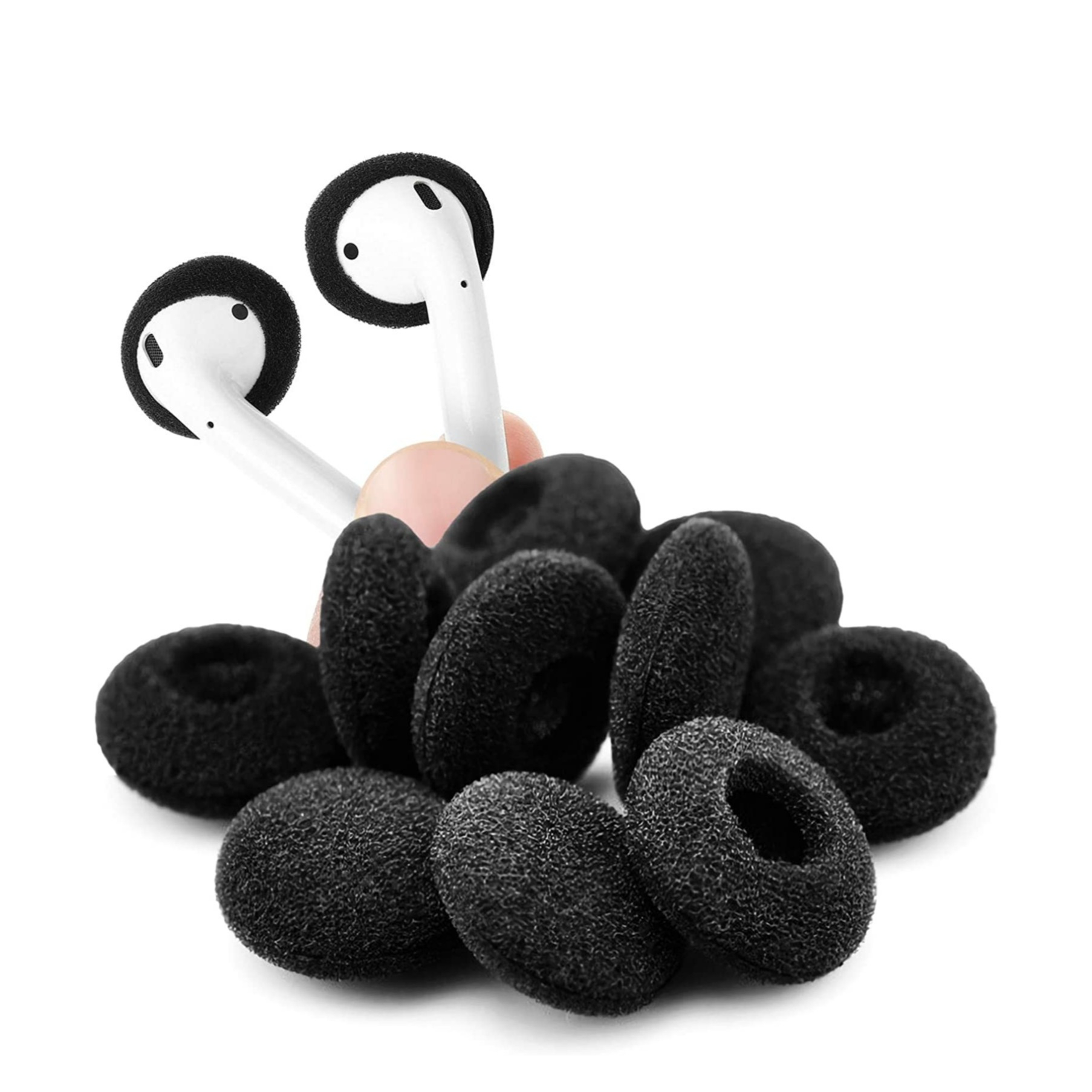 Image of (10er Set) Universal Kopfhörer AirPods Schaumstoff Ersatz Ohr Polster Kissen - Schwarz bei Apfelkiste.ch