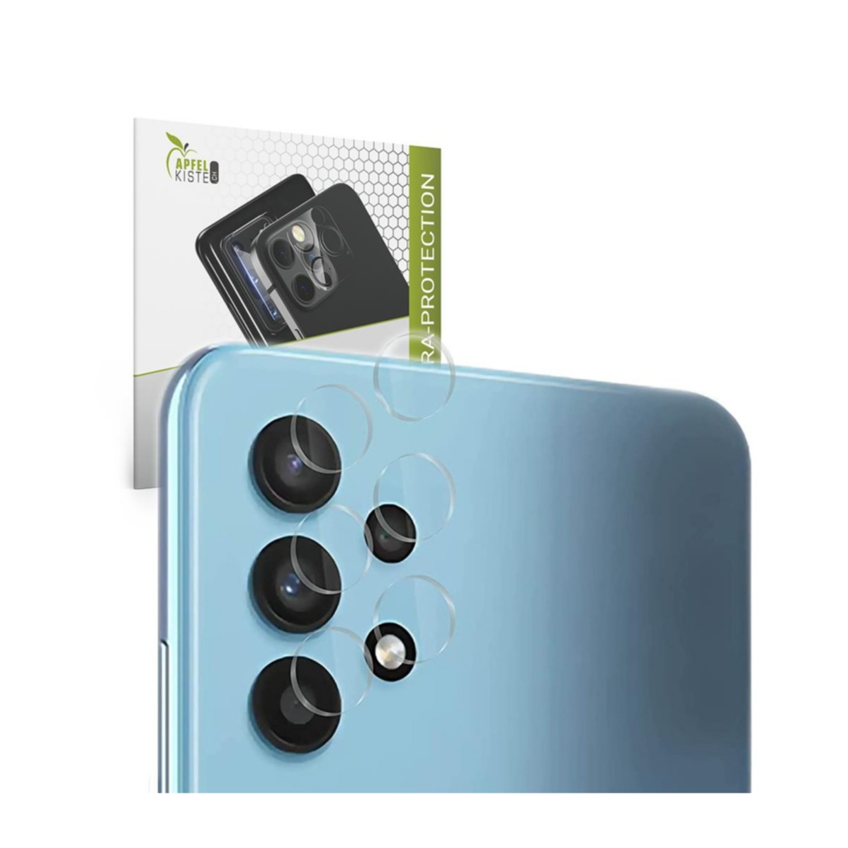 Image of Apfelkiste © - (2er Set) Samsung Galaxy A32 (4G) / A32 5G Kamera Objektiv Protector Panzer Glas Case Friendly - Transparent bei Apfelkiste.ch
