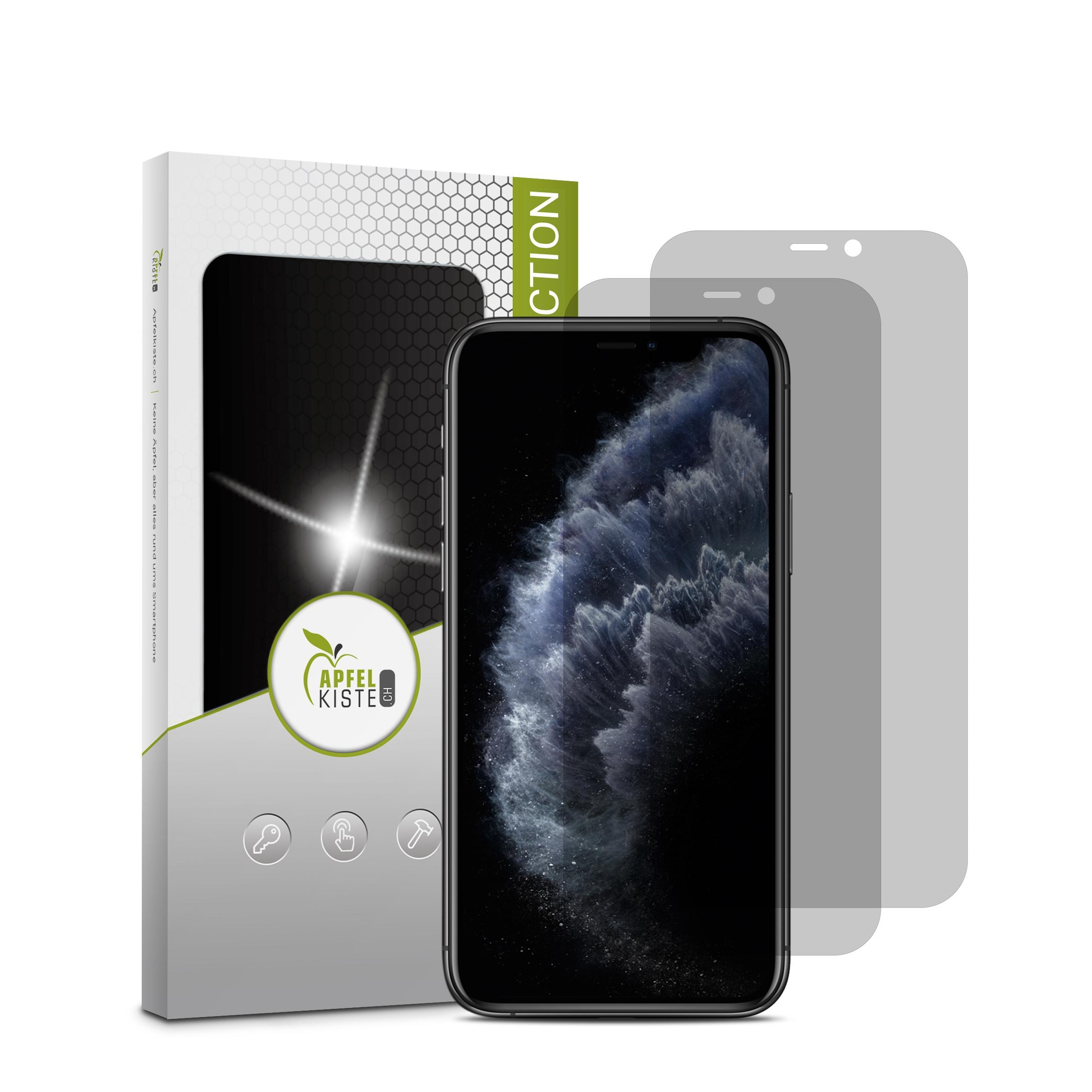 Image of Apfelkiste © - (2er Set) iPhone 11 / iPhone Xr Privacy Panzer Glas Display Case Friendly 0.3mm bei Apfelkiste.ch