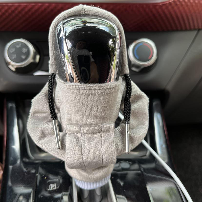 Universal Auto Schaltknauf Abdeckung Schalthebel Hoodie Schutz Überzug -  Grau