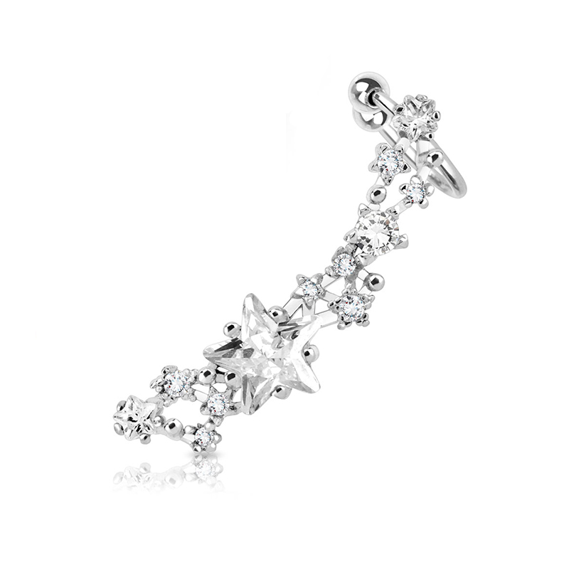 Image of Damen Ear Cuff Ohrring Sterne für Rechtes Ohr - Silber bei Apfelkiste.ch