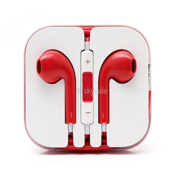 Image of Kopfhörer Headset inkl. Mikrofon im EarPods Design für Apple Geräte (3.5 mm Klinke) - Rot bei Apfelkiste.ch