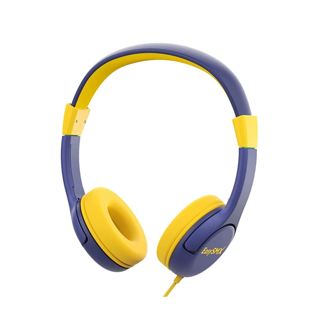 Image of EasySMX - Kinder Kopfhörer 3.5mm Klinke On-Ear Headset 85dB Begrenzte Lautstärke Grössenverstellbar (84-0007) - Blau / Gelb bei Apfelkiste.ch