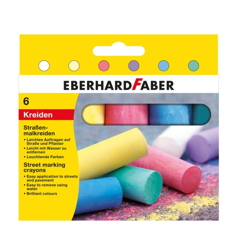 Image of EBERHARD FABER - (6er Set) Bunte Strassen Malkreiden Kreative Kinder Spielidee (526506) - Assortiert bei Apfelkiste.ch