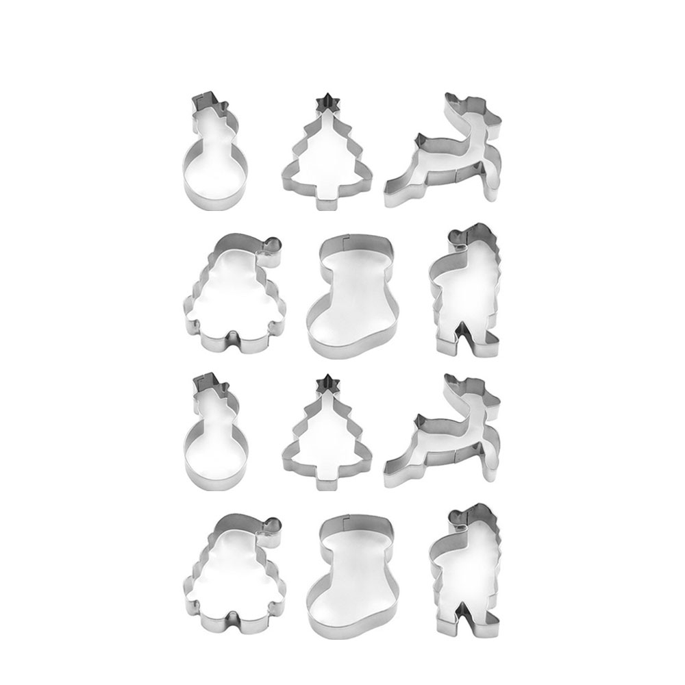 Image of (12er Set) Edelstahl Ausstechform Kuchenform Keksausstecher zum Backen - Weihnachten bei Apfelkiste.ch