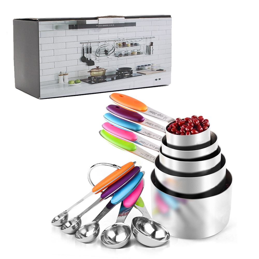 FERRGIA 13-teiliges Messbecher Set Edelstahl - Inklusive Messlineal & Kaffeelöffel