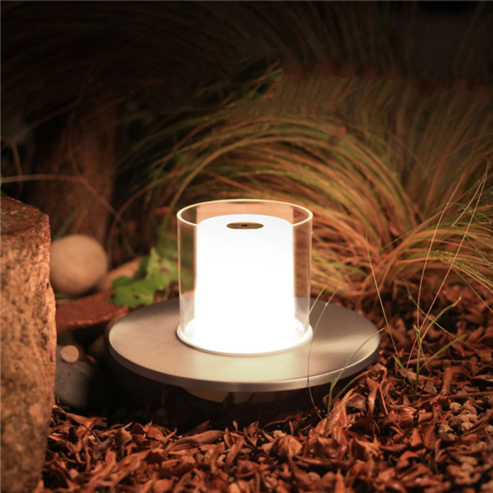 Image of Tubicen - Candle Edelstahl LED Retro Lampe Dimmbar mit Gestensteuerung + 2000mAh Akku (18x10cm) - Silber bei Apfelkiste.ch