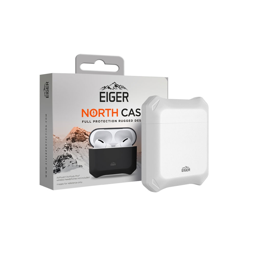 Image of Eiger - AirPods (1. & 2. Generation) North Case Premium Hybrid Schutzhülle (EGCA00251) - Ice White bei Apfelkiste.ch
