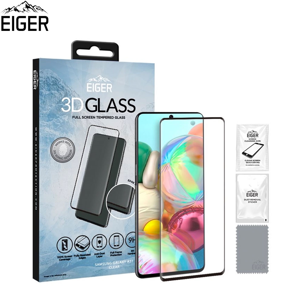 Samsung Galaxy A51 (2019) Panzer Glas 3D Display Schutzfolie Case Friendly mit Rahmen (EGSP00571) - Schwarz