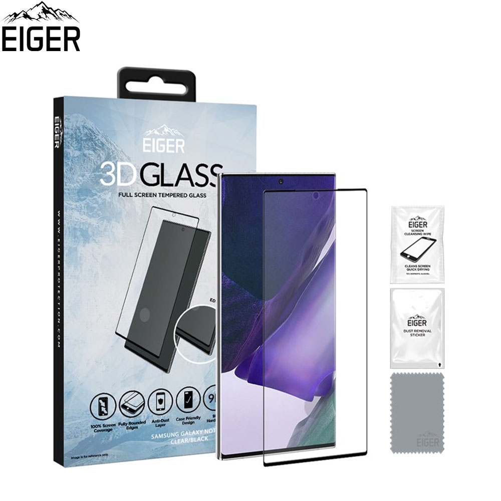 Samsung Galaxy Note 20 Ultra / 20 Ultra 5G Panzer Glas 3D Display Schutzfolie Case Friendly mit Rahmen (EGSP00634) - Schwarz