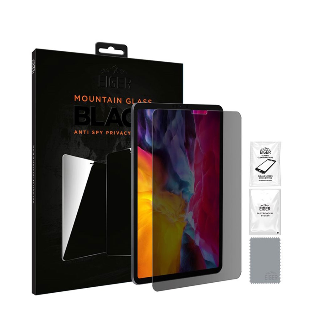 Image of Eiger - iPad Air 10.9" (2022/2020) / iPad Pro 11" (2021/2020/2018) Mountain Black Privacy 2.5D Panzer Glas Display Case Friendly (EGMSP00130) bei Apfelkiste.ch