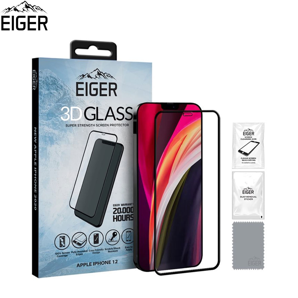 iPhone 12 Mini Panzer Glas 3D Display Schutzfolie Case Friendly mit Rahmen - Schwarz