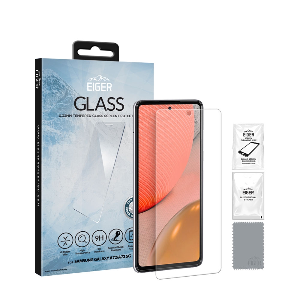 Image of Eiger - Samsung Galaxy A73 5G / A72 / A72 5G 2.5D Panzer Glas Display Schutz Case Friendly (EGSP00690) bei Apfelkiste.ch