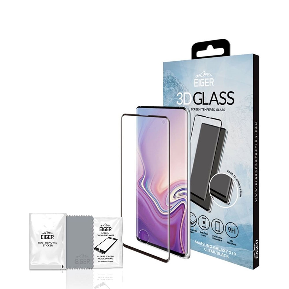 Image of Eiger - Samsung Galaxy S10 3D Panzer Glas Display Case Friendly mit Rahmen (EGSP00353) - Schwarz bei Apfelkiste.ch