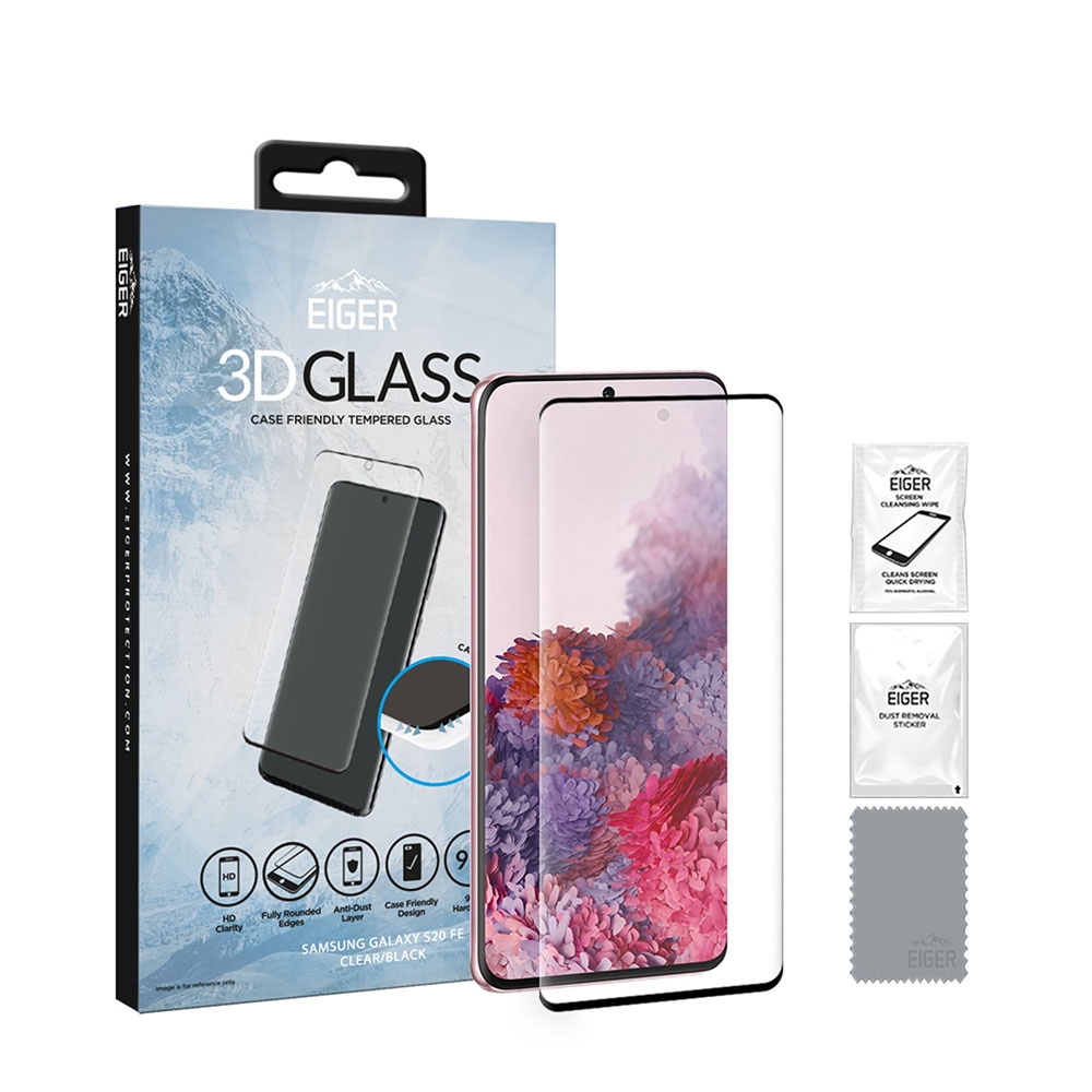 Image of Eiger - Samsung Galaxy S20 FE / S20 FE 5G Vollbild Glas 3D Display mit Rahmen (EGSP00667) - Schwarz bei Apfelkiste.ch