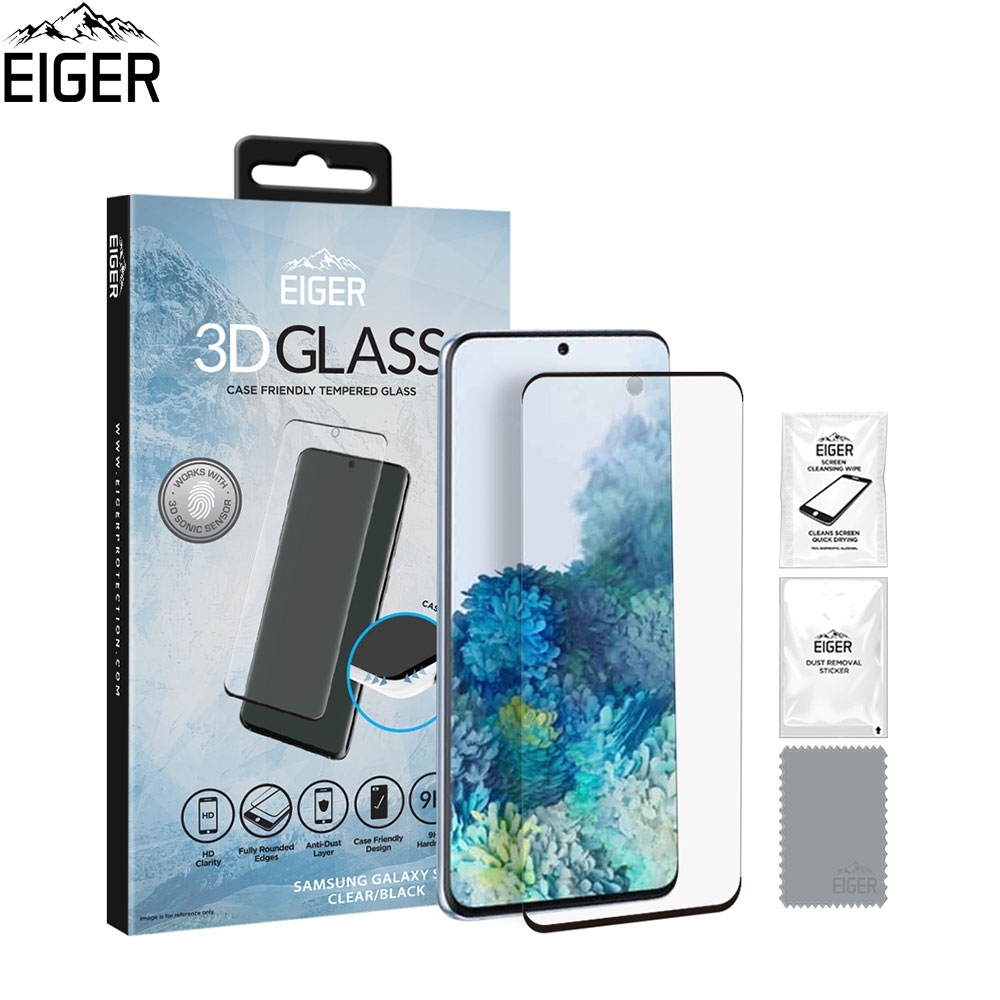 Samsung Galaxy S20+ Plus / S20+ Plus 5G Panzer Glas 3D Display Schutzfolie Case Friendly mit Rahmen (EGSP00567) - Schwarz