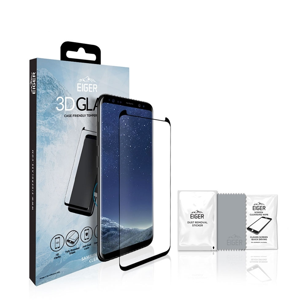 Image of Eiger - Samsung Galaxy S8 3D Panzer Glas Display Case Friendly mit Rahmen (EGSP00112) - Schwarz bei Apfelkiste.ch