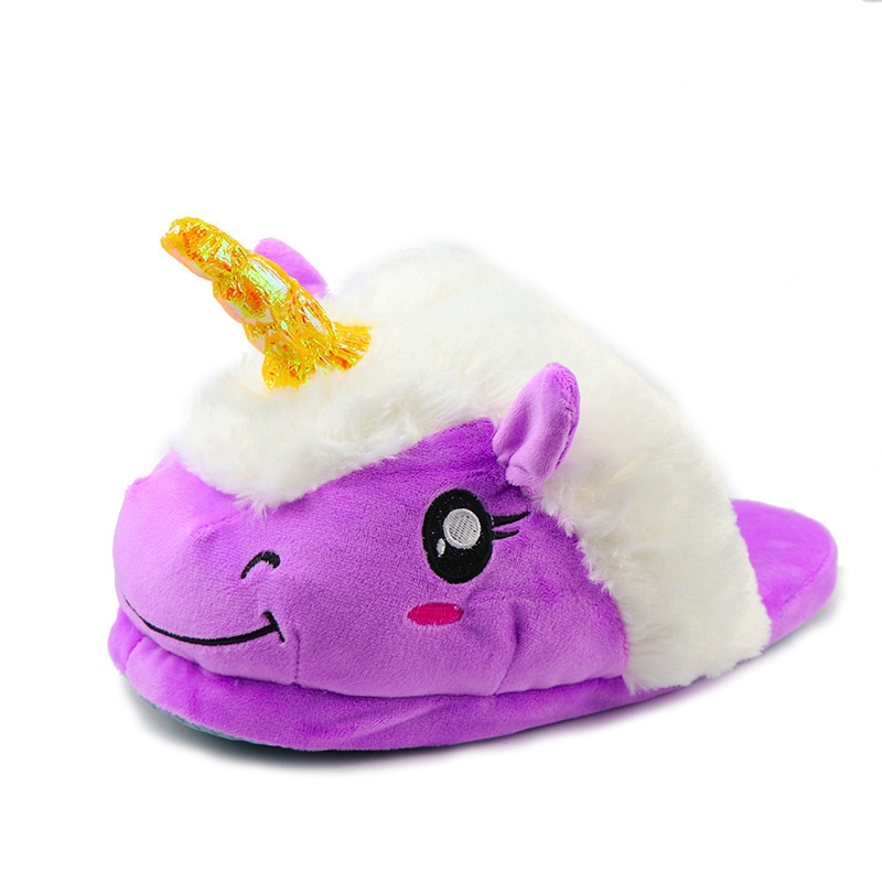 Einhorn Unicorn Plüsch Hausschuhe Finken Pantoffeln Lila - Unisex (Gr. 35-44)