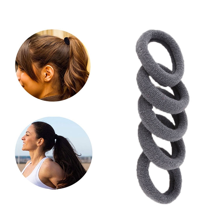 Image of (100er Set) Elastische Haargummis Haarband ohne Metall Ø3cm - Grau bei Apfelkiste.ch