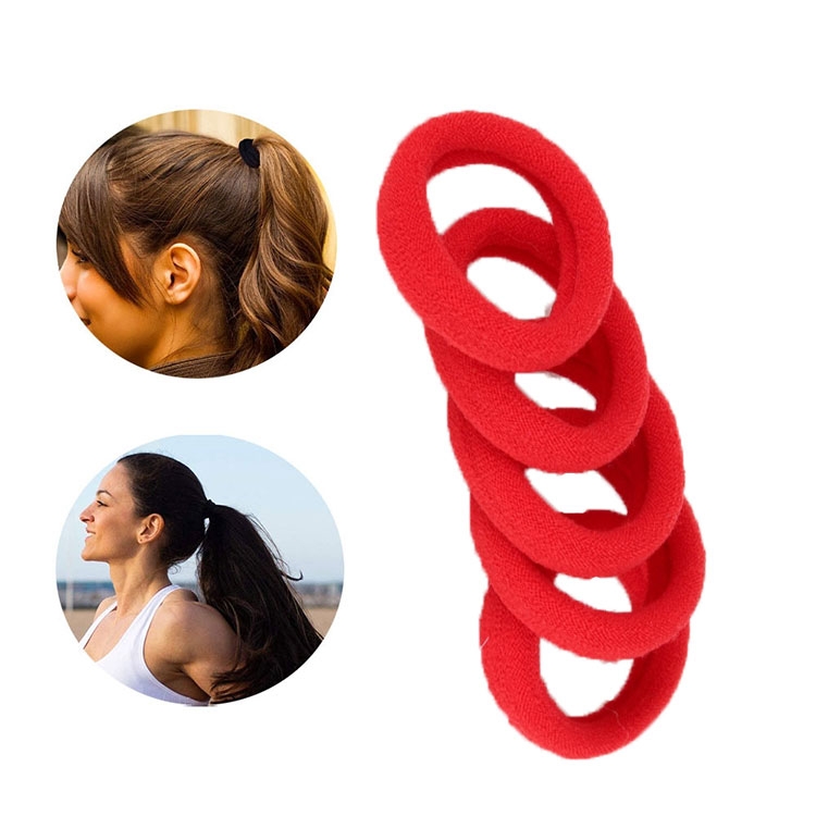 Image of (100er Set) Elastische Haargummis Haarband ohne Metall Ø3cm - Rot bei Apfelkiste.ch