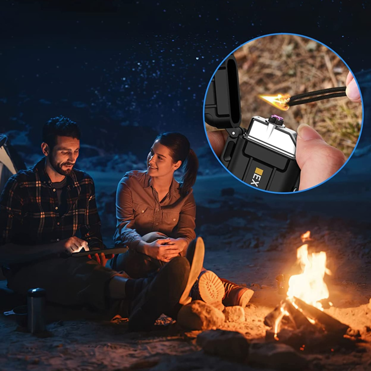 Elektrisches Lichtbogen-Feuerzeug – USB-aufladbar, Windgeschützt, Mit LED-Anzeige