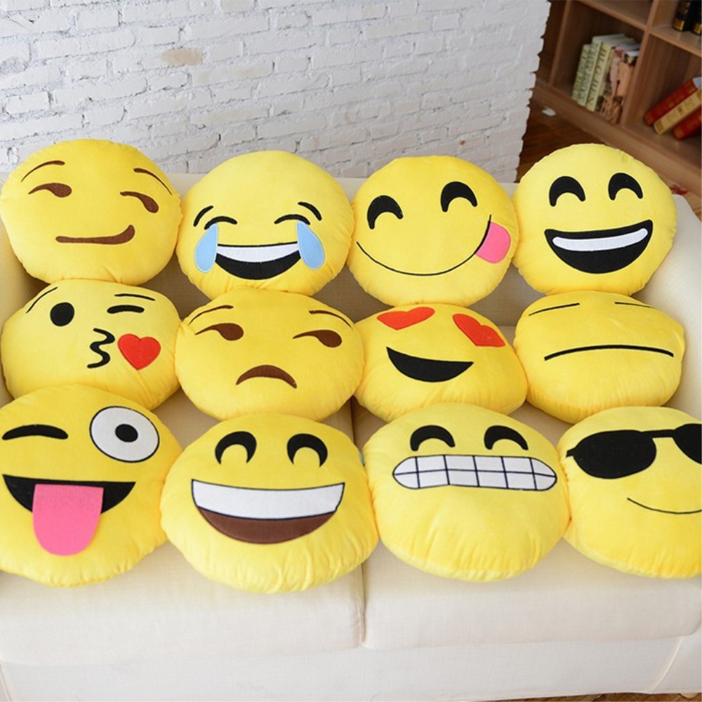 Lustiges Emoji Plusch Kissen Zwinkerndes Smiley