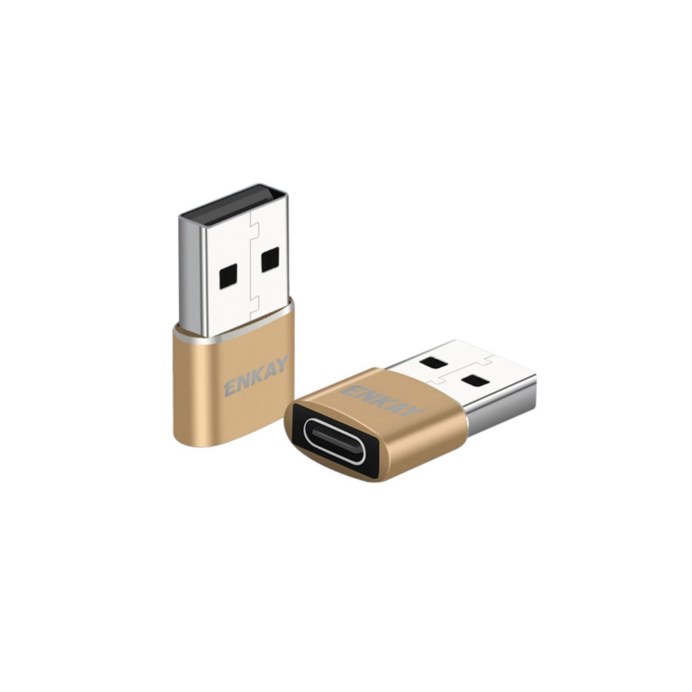 Image of USB C auf USB A Lade und Daten Adapter Stecker Fast Charge - Gold bei Apfelkiste.ch