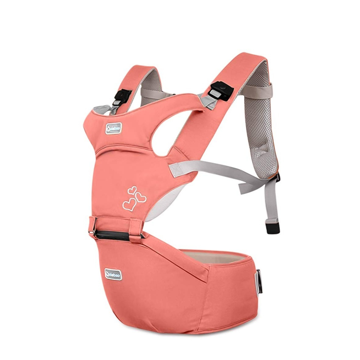 Image of Ergonomische Hüftsitz Babytrage Tragesystem mit Schmetterlings Drehschnalle (bis 20 kg) - Rosa bei Apfelkiste.ch