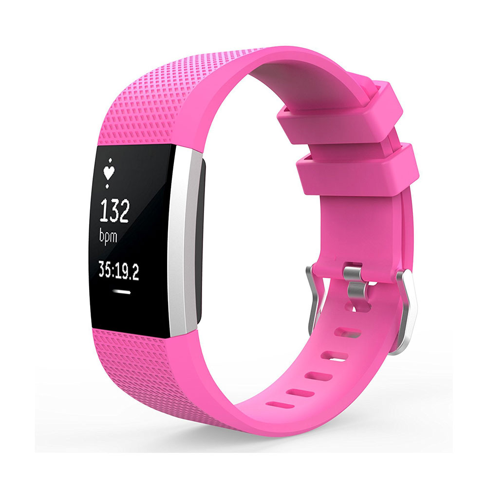 Smartwatch Armband schwarz rosa für FitBit Charge 2