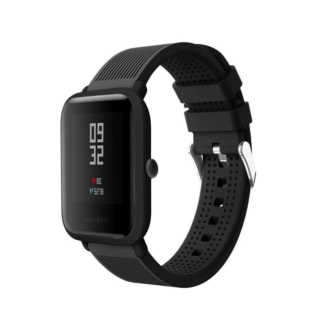 Image of Amazfit Bip S / Amazfit GTS / Amazfit Bip Lite Armband aus Silikon Grip Design - Schwarz bei Apfelkiste.ch