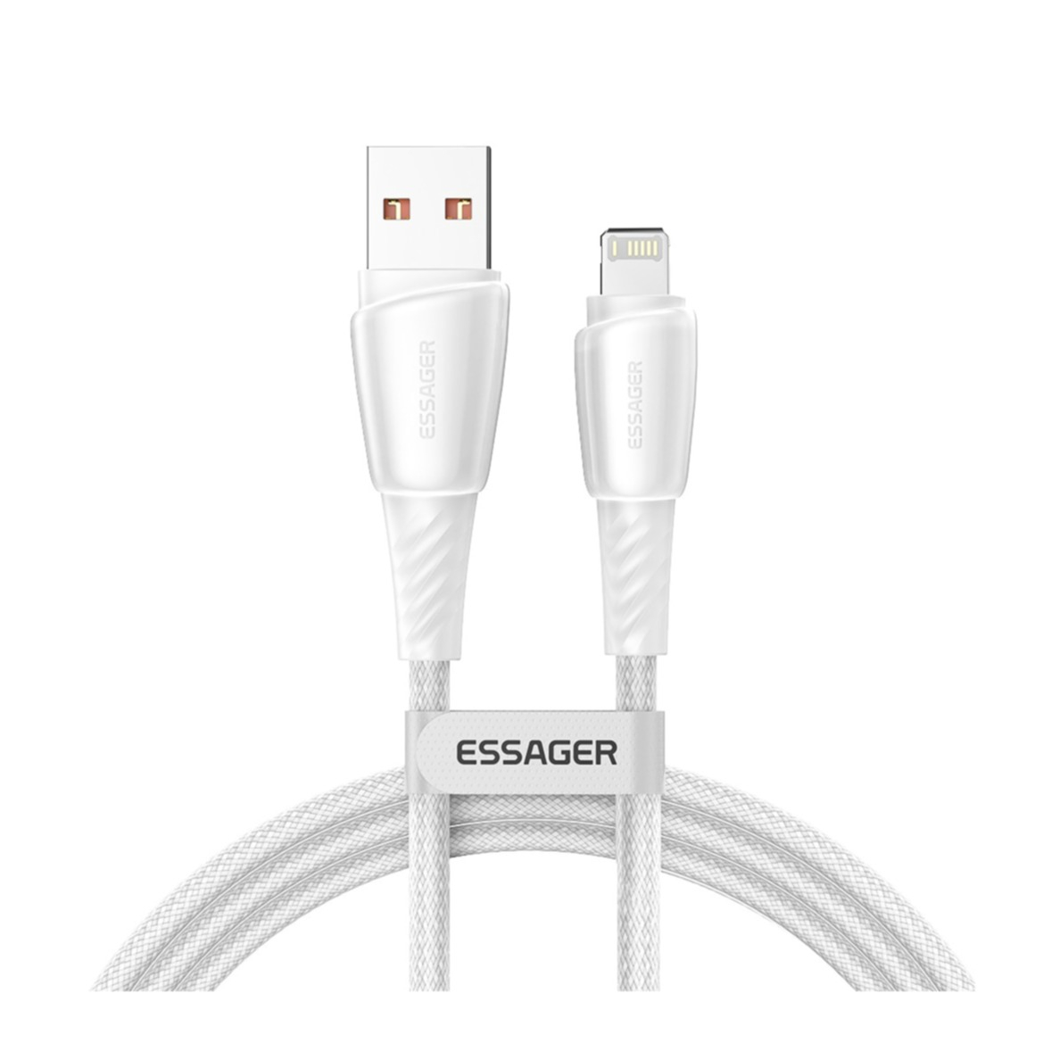 Image of Essager - (2m) 2.4A USB auf Lightning Nylon Ladekabel Power Delivery Datenkabel - Weiss bei Apfelkiste.ch