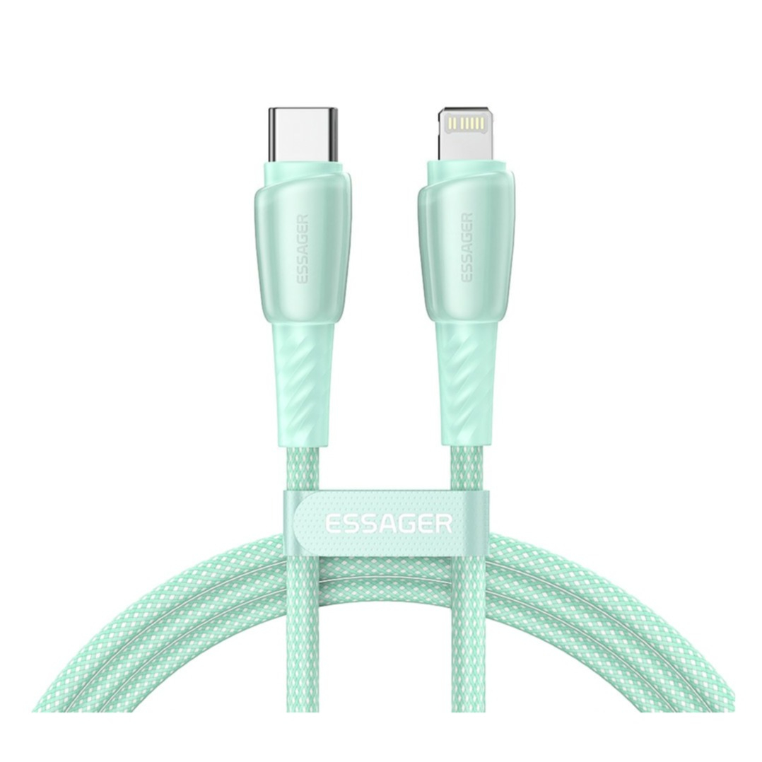Image of Essager - (2m) USB C auf Lightning Nylon Ladekabel Power Delivery Datenkabel - Grün bei Apfelkiste.ch